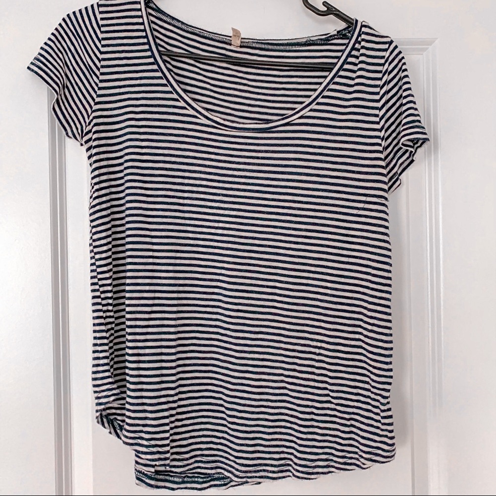Navy blue and white Striped Shirt